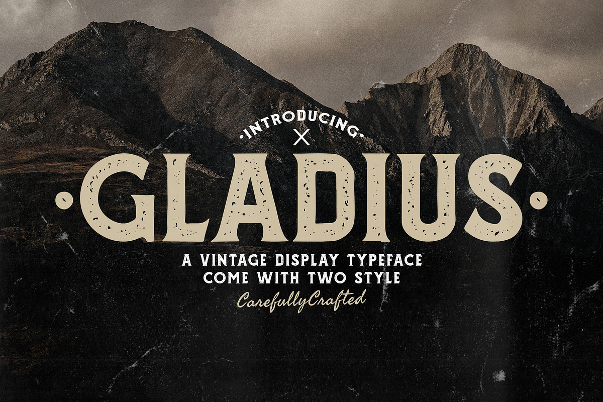 Gladius Vintage Display Typeface, a Sans Serif Font by edukka (Photo 1 of 8)