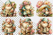 Whimsical Spring Gnome Clipart Bundl, an Illustration by SVGArt (Thumbnail 7 of 7)