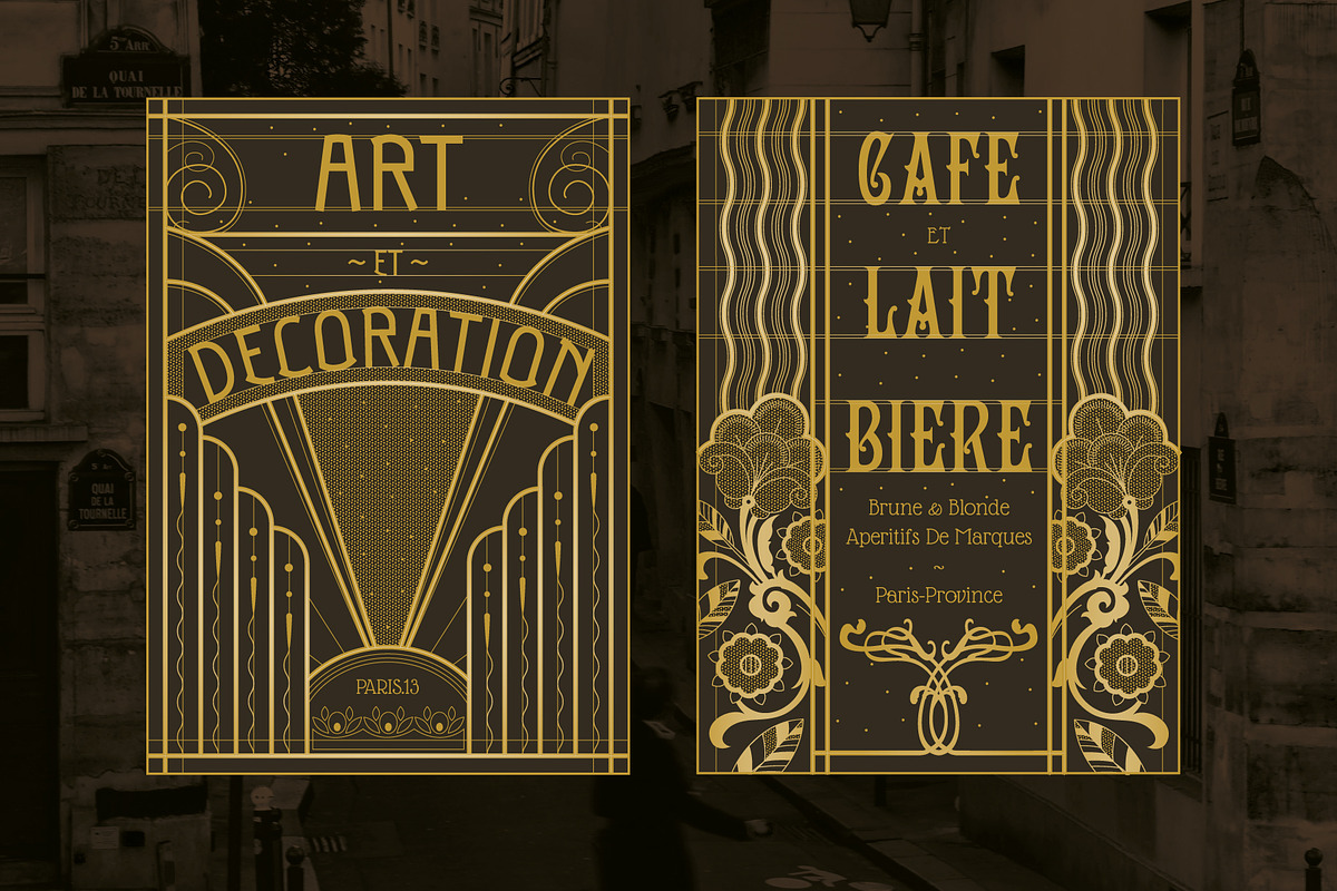 Art Nouveau Backgrounds and Frames, a Decorative Illustration by Wingsart Studio (Photo 4 of 8)