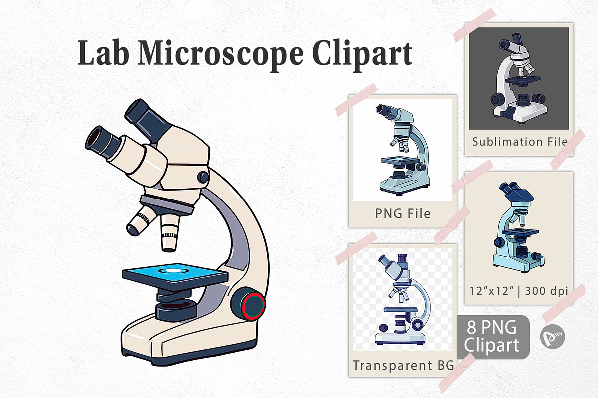 Lab Microscope Clipart, a Graphic by Artnoy (Photo 1 of 5)