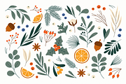 Christmas Botanical Clipart, a Seasonal Illustration by Anna Studio (Thumbnail 9 of 12)