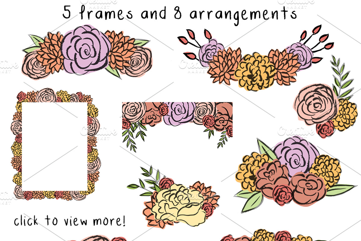 Hand Drawn Floral Design Element Set, an Illustration by Kellie Jayne Studio (Photo 4 of 5)