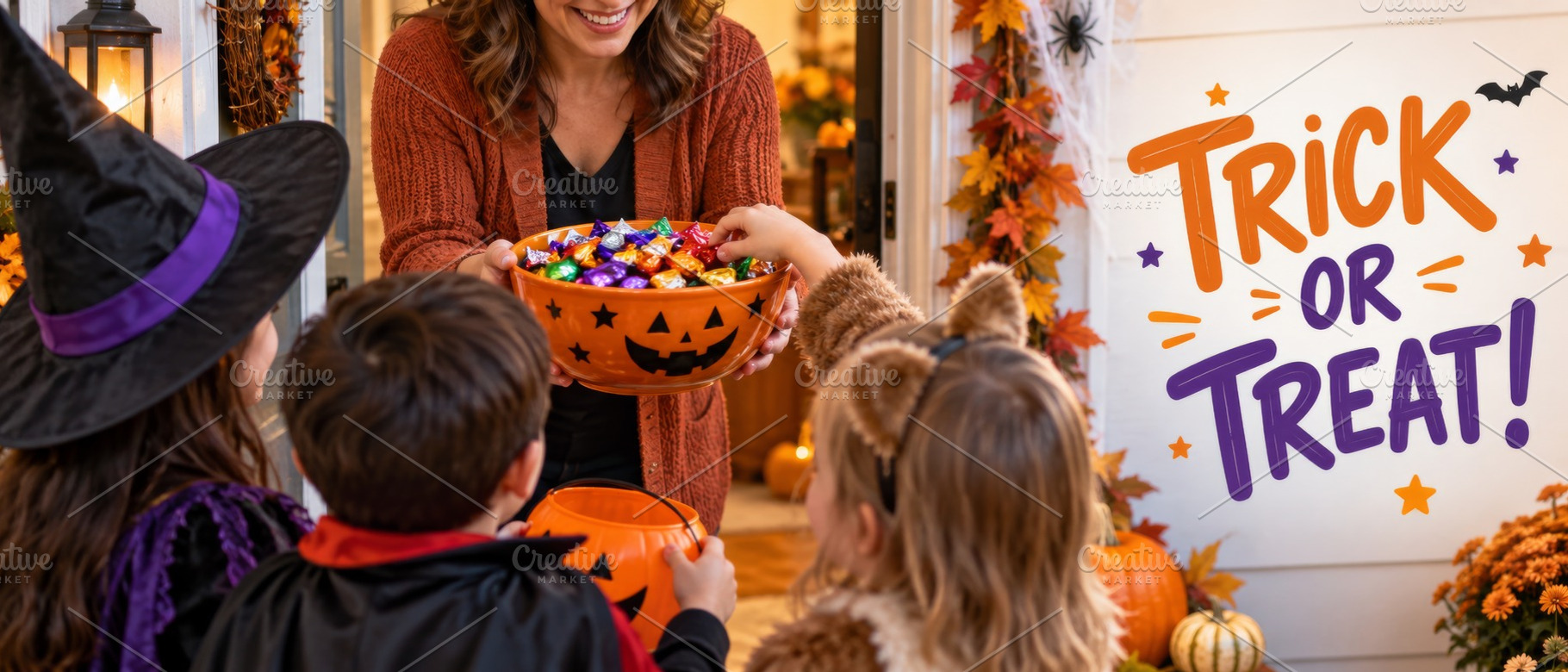 Halloween trick or treat celebration, a Photo by Dvoevnore photos
