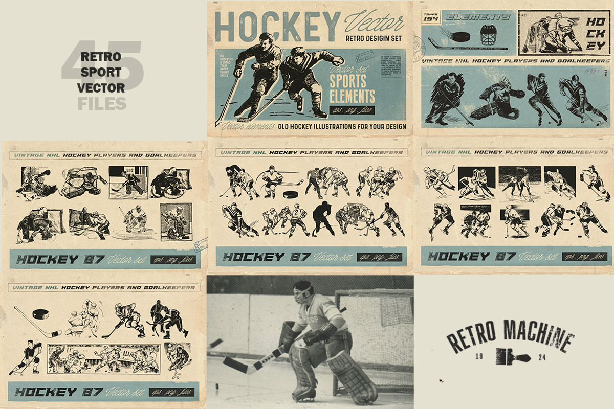 Retro Sports Art Bundle 8 in 1, an Illustration by Retro Machine (Photo 7 of 9)