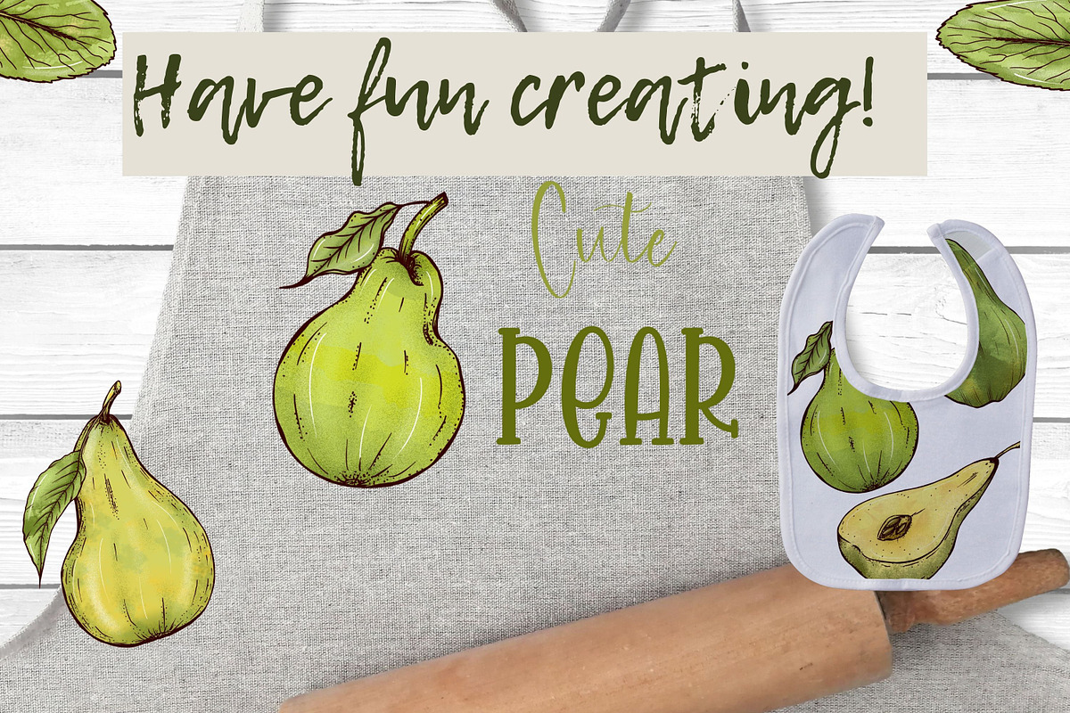 Juicy pears set clipart, a Food Illustration by Mrs.Swan_Design (Photo 4 of 7)