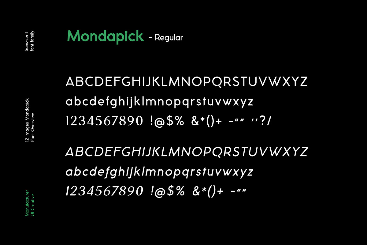 Mondapick Sans Serif Font Family, a Sans Serif Font by UICreative (Photo 6 of 12)