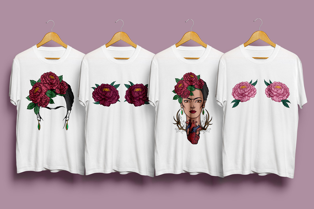 Boho Floral romantic prints, an Illustration by VioSilent (Photo 3 of 5)