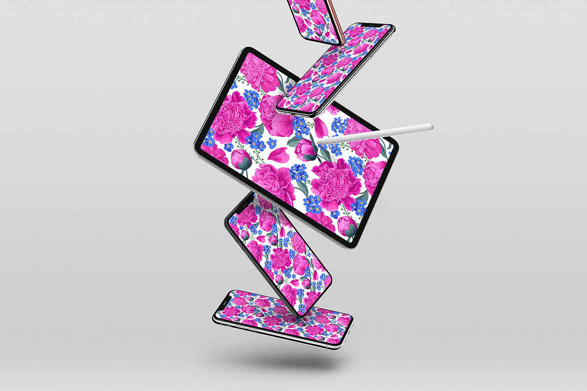 Pattern Peonies Forget-Me-Not, a Pattern Graphic by MarynaPetrovska (Photo 8 of 12)