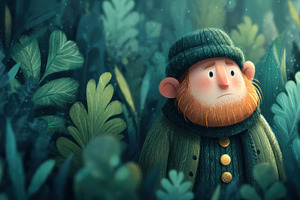 Bearded man in green winter clothing standing in a dense, magica, a Nature Photo by José Manuel Gelpi
