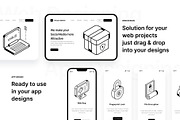 Isometric Data Security Icons, an Outline Icon by Vectors Market (Thumbnail 4 of 6)