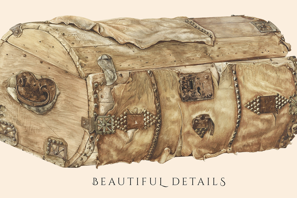 Vintage Treasure Chest Clipart, an Illustration by Secret Helper (Photo 6 of 8)