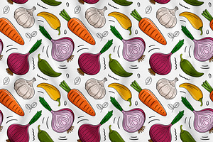 Vegetables Seamless Pattern #01, a Pattern Graphic by MEDZ