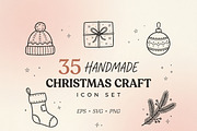 35 Handmade Christmas Craft Icon Set, an Outline Icon by adenpinkstore (Thumbnail 1 of 16)