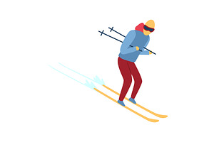Man on mountain ski resort, a Sport Illustration by Things for designers