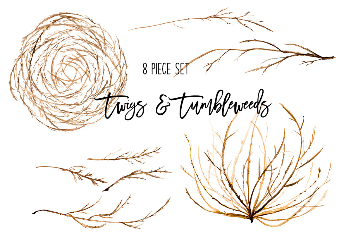 Natural Twigs & Tumbleweed Clip Art, a Graphic by DailyMiracleDigitals,LLC (Photo 1 of 8)