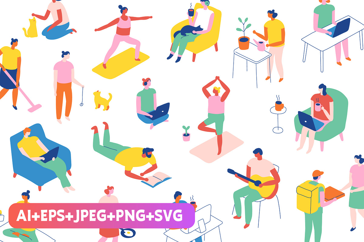 Flat vector people lifestyle bundle, a Person Illustration by Vector_Art (Photo 1 of 27)