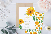 Sunflower Watercolor Wedding Invite, an Invitation Template by Love Design (Thumbnail 4 of 7)