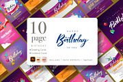 10 Pages Birthday Invitation Cards, an Invitation Template by OtpirusGraphic (Thumbnail 1 of 6)