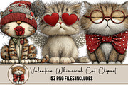 Valentine Whimsical Cat Clipart, an Illustration by DreamArtGraphic (Thumbnail 1 of 5)