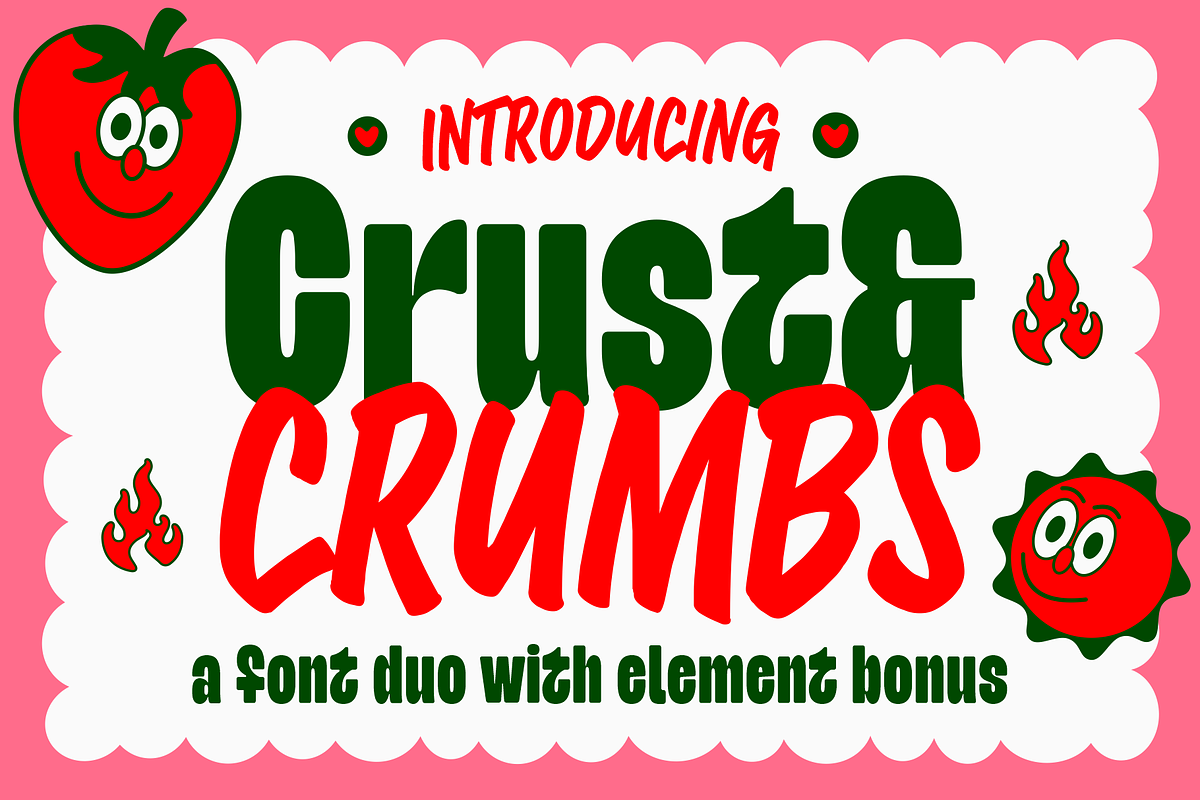 Crust and Crumbs Foodie Font Duo, a Symbol Font by RedyStudio (Photo 1 of 11)
