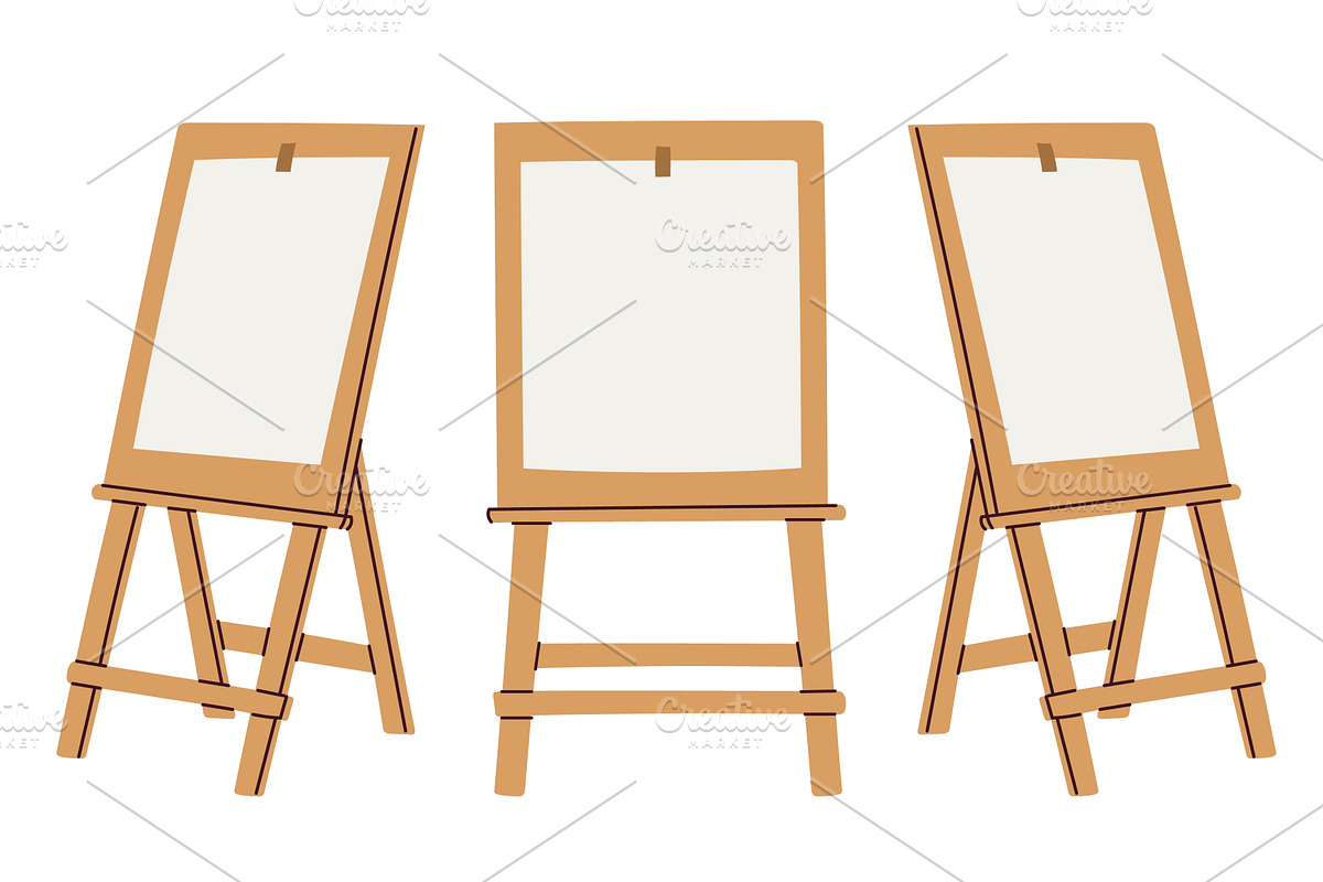 Wooden drawing easels with white, an Object Illustration by Vectorbuum