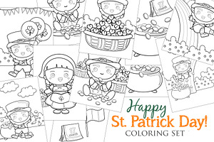 St Patrick Day Party Coloring Set