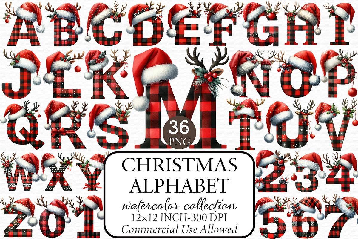 Watercolor Christmas Alphabet, an Illustration by Libby Wishes (Photo 1 of 9)