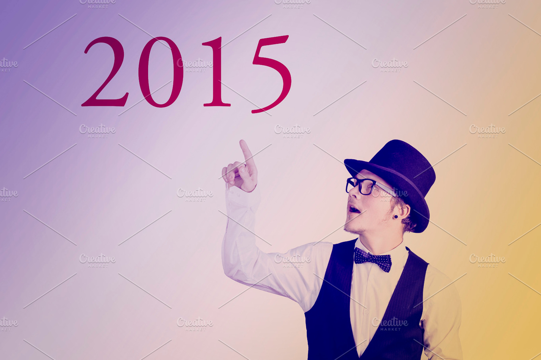 Man pointing new year 2015, a Person Photo by Carlos Die Banyuls