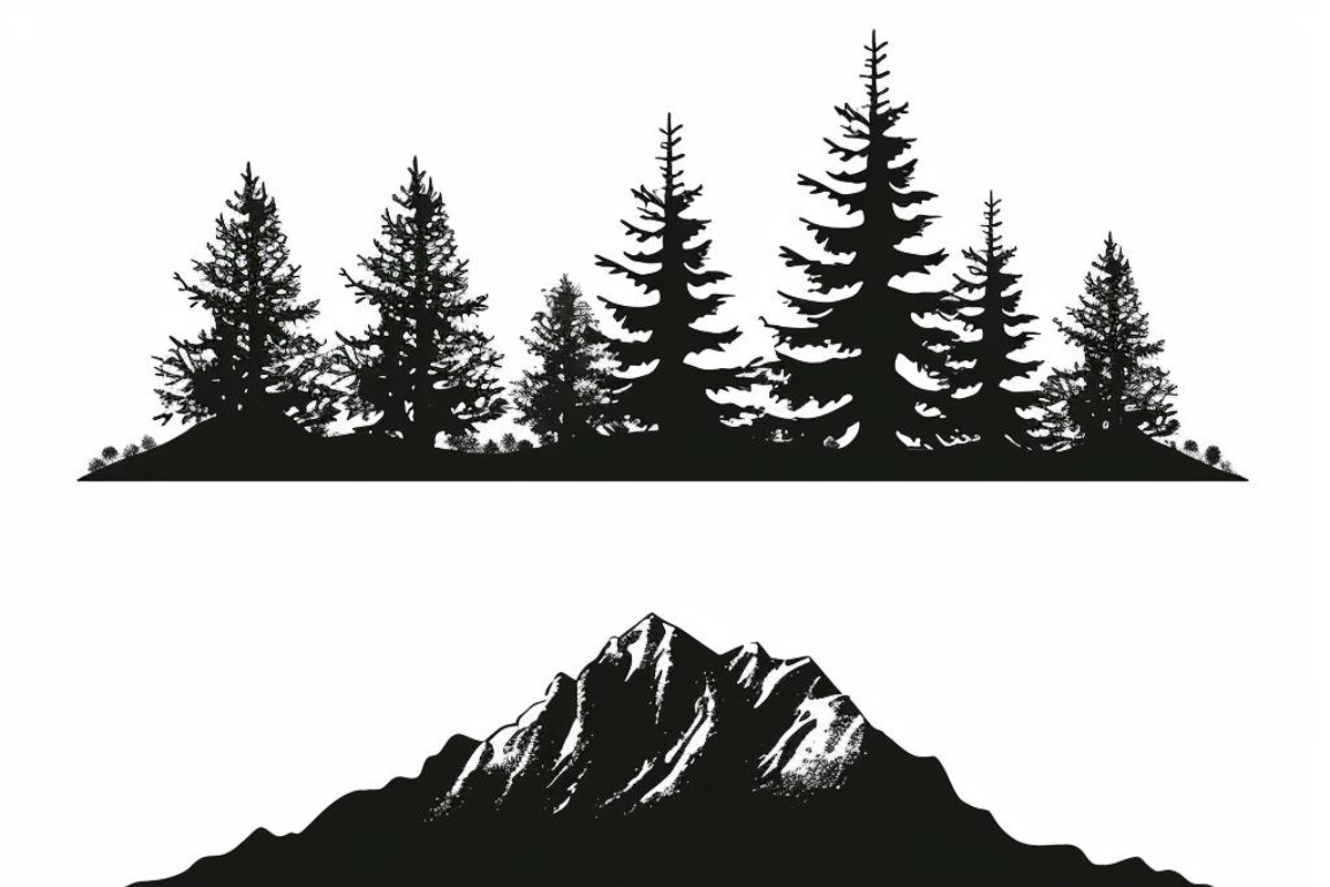 Majestic Mountain and Tree Vector Bu, a Graphic by balal (Photo 6 of 8)