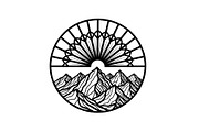 Mountain Sun Circle Design Bundle, an Illustration by Creativeshirt (Thumbnail 4 of 31)