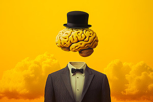 Brain in a Suit with Top Hat, a Business Photo by Ales Munt