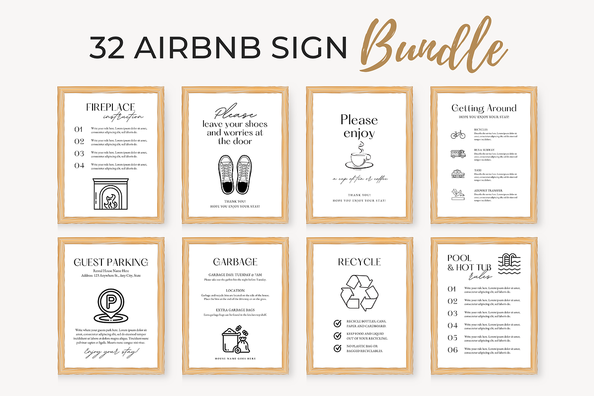 Airbnb Welcome Sign Template, a Poster Template by ShopRShop (Photo 1 of 10)