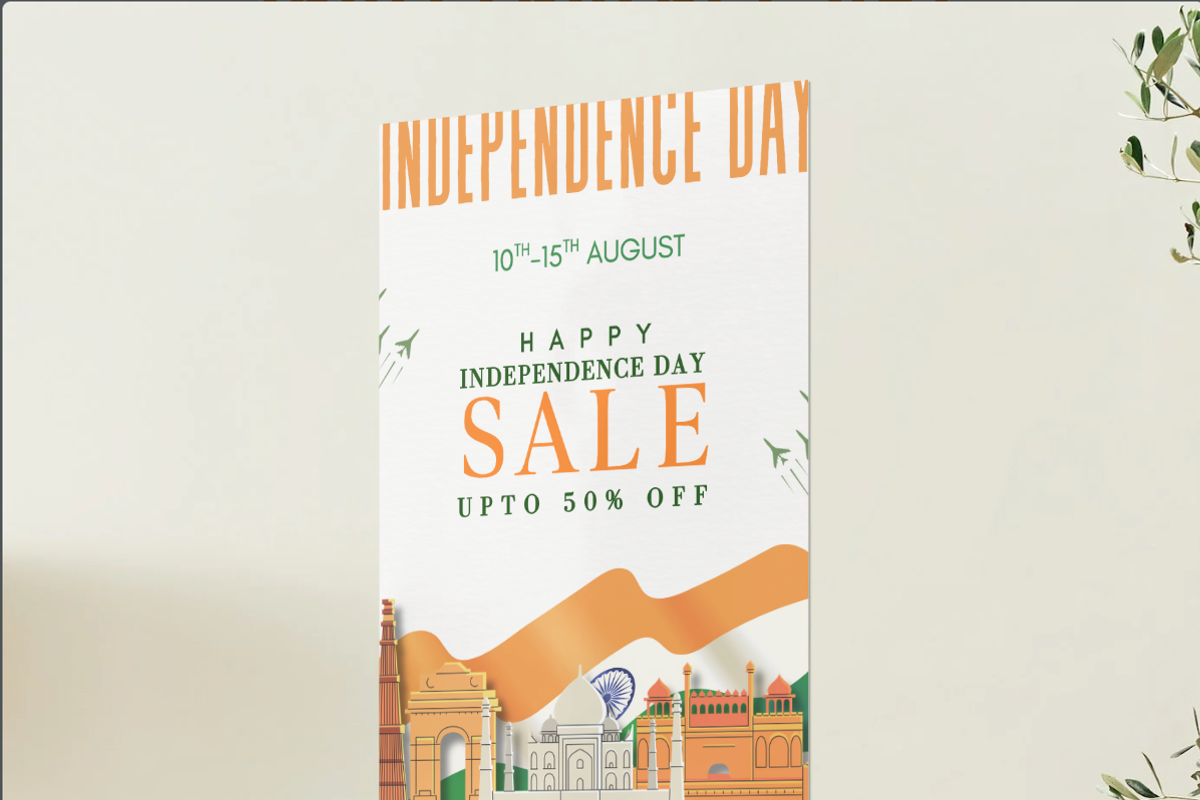 India Independence Day Sale Poster, an Advertising Mockup by OORH Designs (Photo 2 of 3)