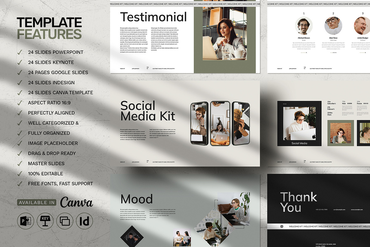 Media Kit Template | CANVA, a Presentation Template by White Graphic (Photo 3 of 8)