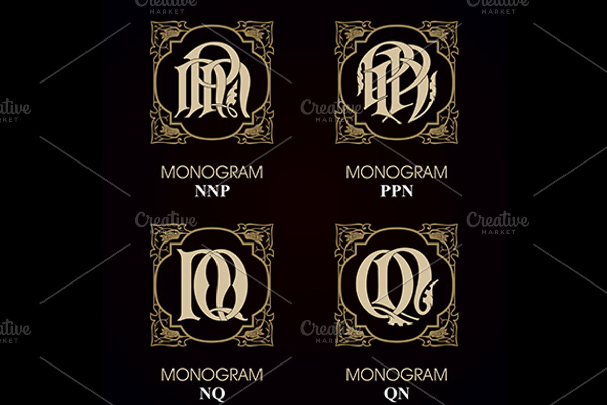 Vintage Monograms, a Decorative Illustration by Stanislav Kharchevskyi