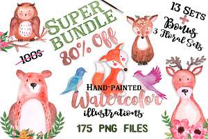 Super Watercolor Bundle 80% Off