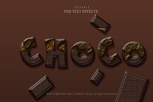 Choco Chocolate Editable Text PSD