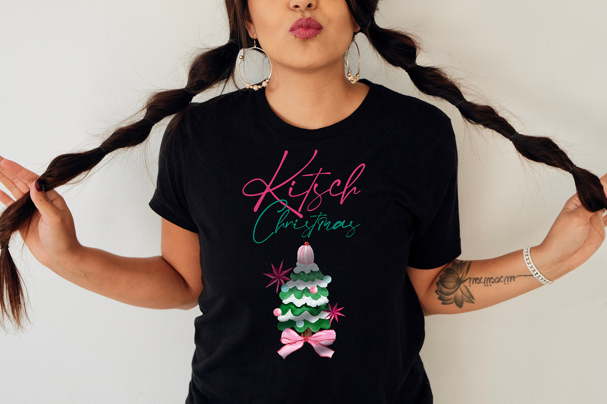 Watercolor Clipart-KITSCH Christmas, a Decorative Illustration by Beigetime (Photo 3 of 15)