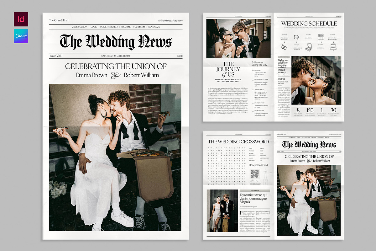 Wedding Newspaper Template, a Brochure Template by BrandPacks (Photo 1 of 4)