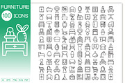 Furniture and Home Decorative Icons, an Outline Icon by Designfour (Thumbnail 1 of 7)