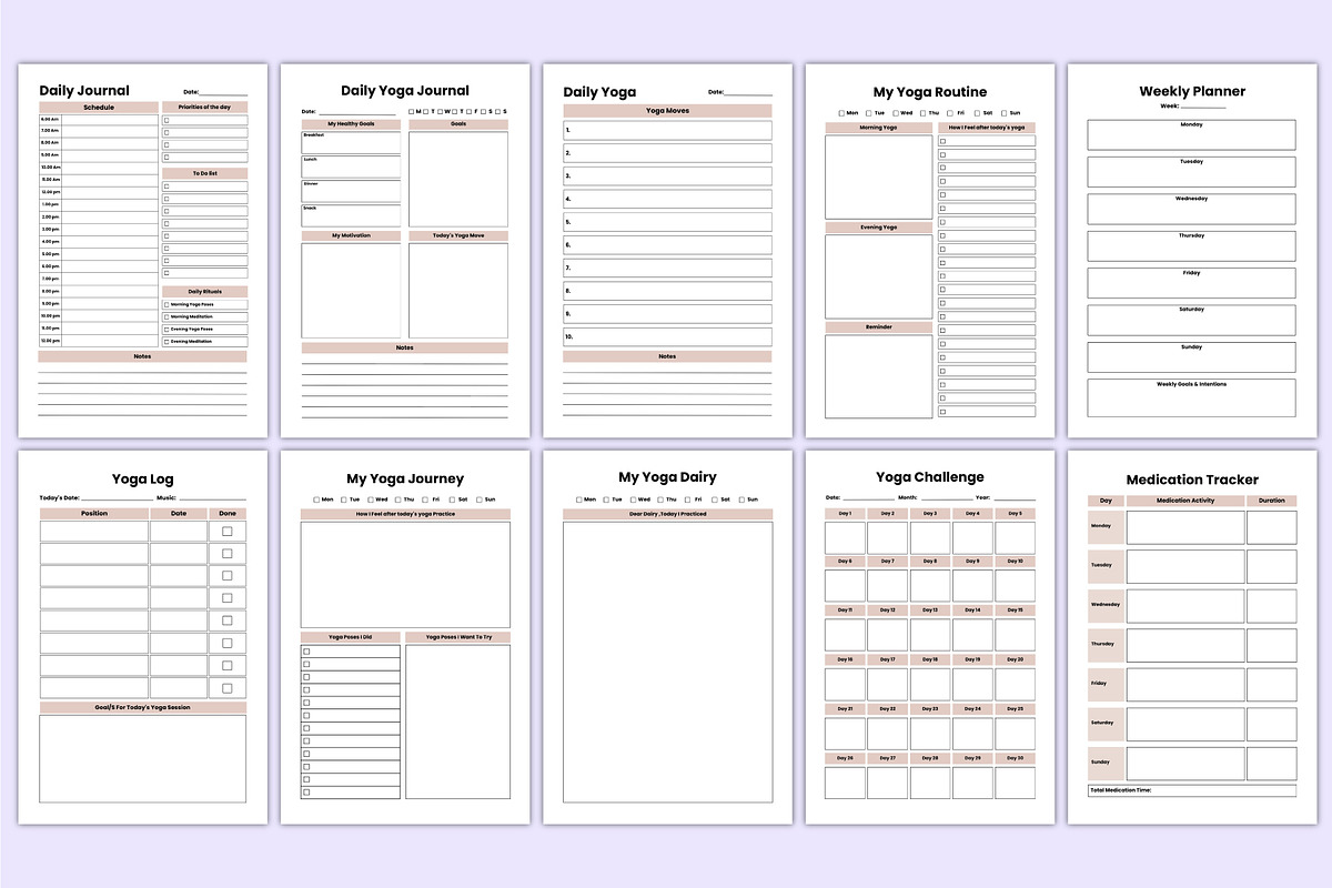 2025 Yoga Journal Canva Template, a Stationery Template by Mustafiz (Photo 3 of 4)