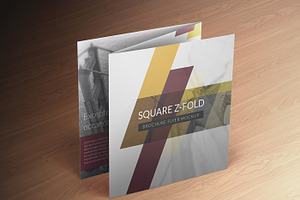 Square Z-Fold Brochure Mockup