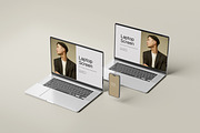 Laptop And Phone Mockup, a Wearable Device Mockup by Graphic_world89 (Thumbnail 2 of 8)