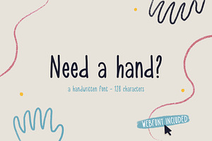 Need a hand? - handwritten (web)font