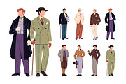 Retro, vintage British gentlemen set, a Person Illustration by PaperTrident (Thumbnail 1 of 5)