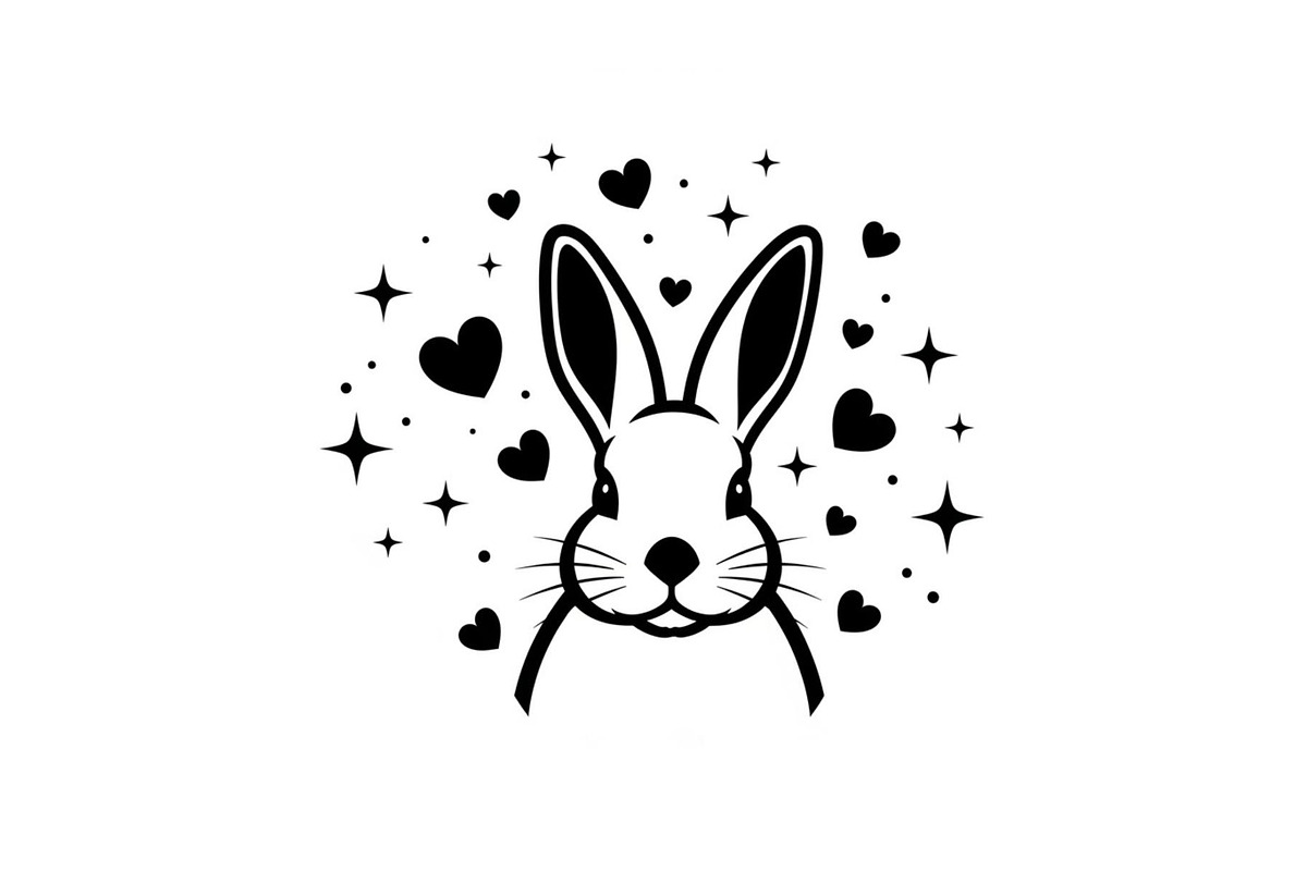 Cute Bunny Love Silhouette Icons, an Illustration by Creativeshirt (Photo 2 of 51)