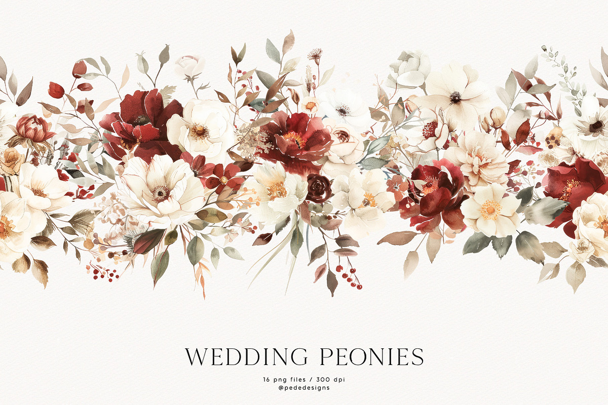 Wedding Peonies, a Decorative Illustration by PeDe Designs (Photo 6 of 10)