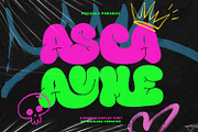 Asca Ayme Bubble Display Font, a Handwritten Font by Maulana Creative (Thumbnail 1 of 5)