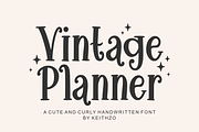 Vintage Planner - Cute Serif Font, a Serif Font by Keithzo (Thumbnail 1 of 6)