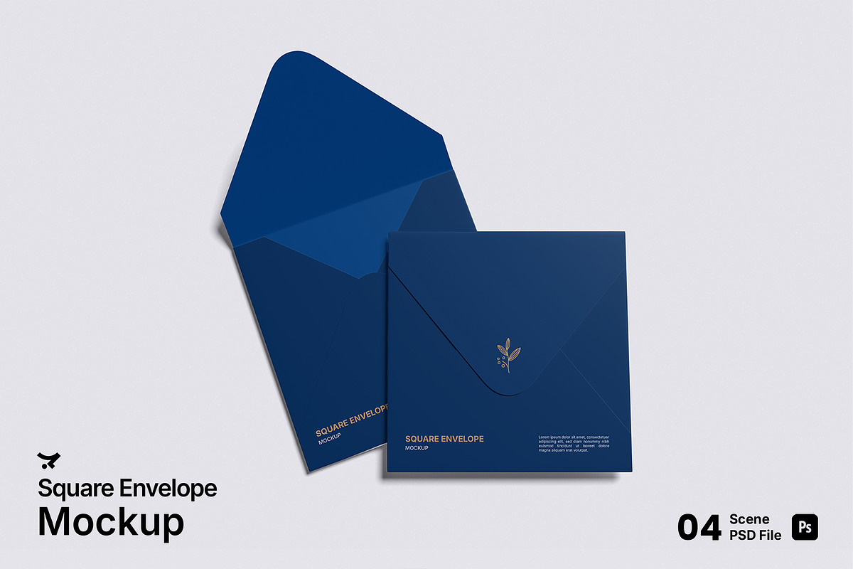 Square Envelope Mockup Bundle Set, a Packaging Mockup by Rielismee
